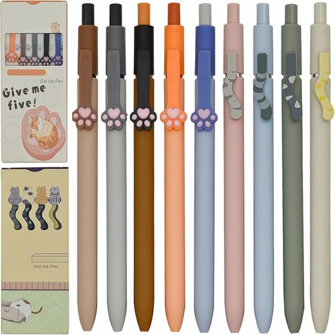 Maydahui 9PCS Retractable Cute Cat Paw Pens Cat Tail Press Pens Cat Claw Writing Rollerball Pens Black Ink for Cat Lovers School Office Home Birthday Gifts in Kuwait