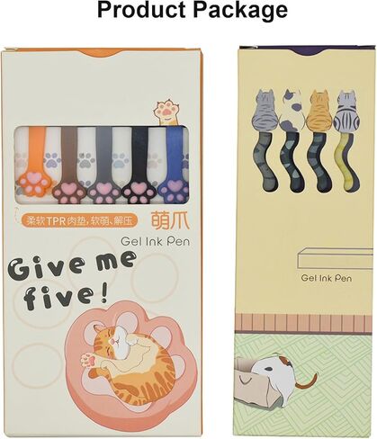Maydahui 9PCS Retractable Cute Cat Paw Pens Cat Tail Press Pens Cat Claw Writing Rollerball Pens Black Ink for Cat Lovers School Office Home Birthday Gifts in Kuwait