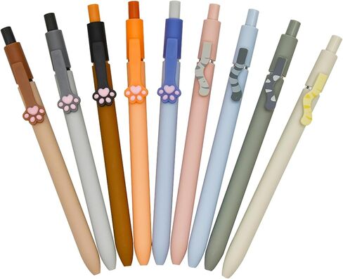 Maydahui 9PCS Retractable Cute Cat Paw Pens Cat Tail Press Pens Cat Claw Writing Rollerball Pens Black Ink for Cat Lovers School Office Home Birthday Gifts in Kuwait