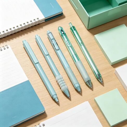 5 Pcs Cute Pens Retractable Gel Ink Pens 0.5 mm Fine Point Black Gel Pens Smooth Quick-Dry Writing for Journaling Office School Supplies (Blue) in Saudi Arabia