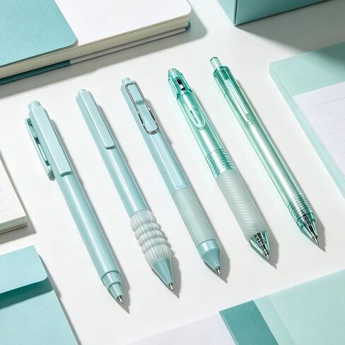 5 Pcs Cute Pens Retractable Gel Ink Pens 0.5 mm Fine Point Black Gel Pens Smooth Quick-Dry Writing for Journaling Office School Supplies (Blue) in Saudi Arabia
