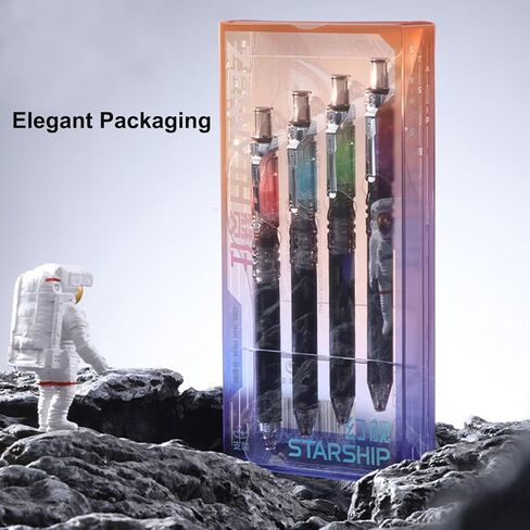 Maydahui 8PCS Dark Night Starship Gel أقلام متعة الجدة سايبر العصرية بارد مجموعة القلم المضادة للانزلاق قبضة الحبر الأسود ليوميات التخرج الذكور حفلة عيد ميلاد هدايا مكتب الديكور in Kuwait
