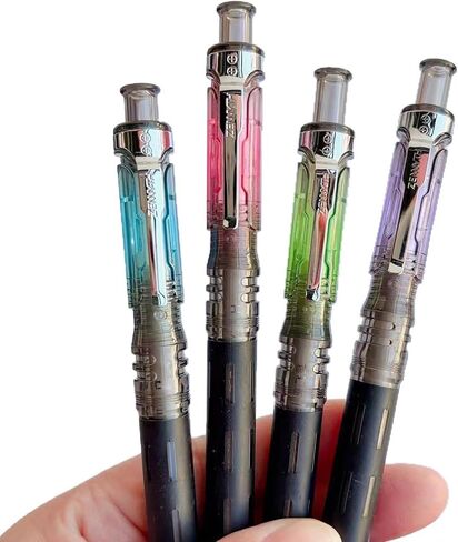 Maydahui 8PCS Dark Night Starship Gel أقلام متعة الجدة سايبر العصرية بارد مجموعة القلم المضادة للانزلاق قبضة الحبر الأسود ليوميات التخرج الذكور حفلة عيد ميلاد هدايا مكتب الديكور in Kuwait