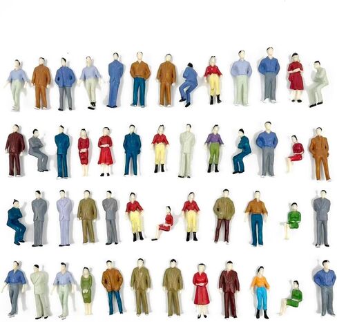 1:50 Scale Miniature People Figures, ABS Plastic Model People with Mixed Poses (Randomly Shipped) for Architecture Diorama Railway Layout Sand Table Scene Building, Adult Hobby Supplies (30) in Saudi Arabia