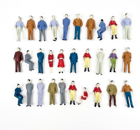 1:50 Scale Miniature People Figures, ABS Plastic Model People with Mixed Poses (Randomly Shipped) for Architecture Diorama Railway Layout Sand Table Scene Building, Adult Hobby Supplies (30) in Kuwait