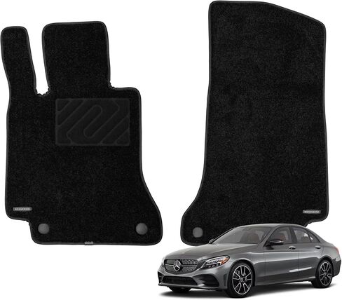 WENNEBIRD Superior Carpet Front Row Floor Mats for 2015-2021 Mercedes-Benz C-Class Sedan (W205), 0.6-Inch Ultra-Thick, Noise-Reducing, All-Weather Waterproof Anti-Slip – 2-Pc Set in Kuwait