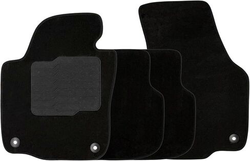 ecoMats Carpet Floor Mats Custom Fit for 2011 to 2019 Volkswagen Passat, with Non-Slip Driver Heel Pad and Safety Locks, Front and Rear, Black in Kuwait