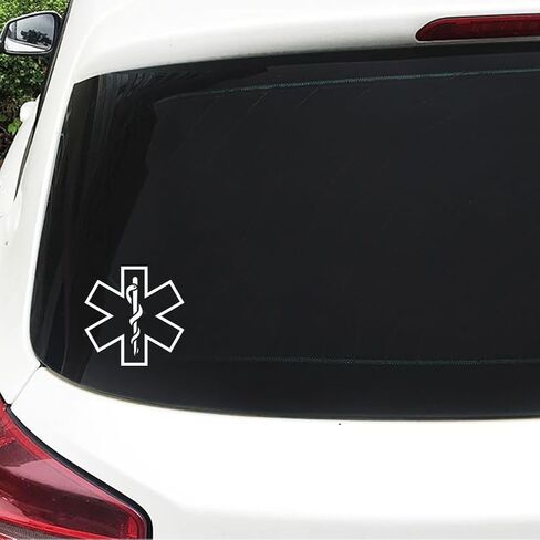 EMT Star of Life Sticker Emergency Medical Decal Window Bumper Decal Sticker Suitable for Cars, Trucks 5inch 2PCs in Saudi Arabia