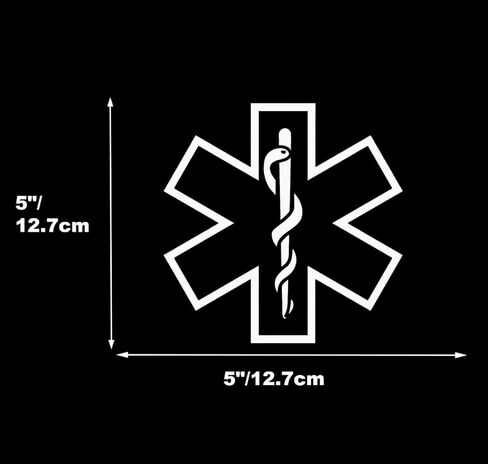 EMT Star of Life Sticker Emergency Medical Decal Window Bumper Decal Sticker Suitable for Cars, Trucks 5inch 2PCs in Saudi Arabia
