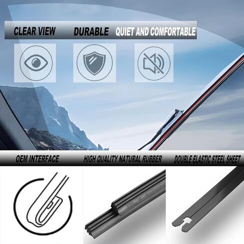 ATTKE Front Wiper Blades and Rear Wiper Blades for Hyundai Tucson 2022 2023 2024 2025, OEM Wiper Blades, (26“ + 16" + 12" 3 Wiper Blades) in Saudi Arabia