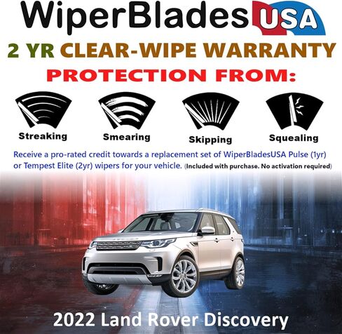 Beam Wiper Blades Set w/2yr Warranty compatible with Land Rover Discovery 2022 (Set of 2) Tempest Elite Wipers in Saudi Arabia
