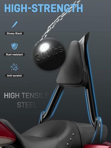 26" Motorcycle Sissy Bar Backrest, Detachable Passenger Backrest High-Strength Steel Sissy Bar Compatible with Harley Touring Street Road Glide Road King Street Glide 2009-2025 in Saudi Arabia