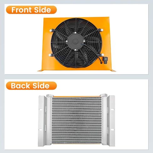 مبرد الزيت الهيدروليكي DC12V، مبرد الهواء، 120 وات، 200 لتر/الدقيقة (53 جالونًا في الدقيقة)، قدرة التبريد 18000 كيلو كالوري/ساعة، ضغط العمل ≥ 2 ميجا باسكال، 12 فولت، AH1470T-CA AH1470T in Kuwait