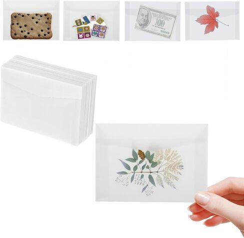Glassine Envelopes, 4.2×2.5 Inch (10cm×7cm) Translucent Mini Envelopes, Clear Envelopes for Stamps, Coins, Lottery Tickets, Cards, DIY Projects & Office Storage (50) in Kuwait