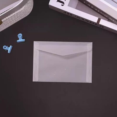 Glassine Envelopes, 4.2×2.5 Inch (10cm×7cm) Translucent Mini Envelopes, Clear Envelopes for Stamps, Coins, Lottery Tickets, Cards, DIY Projects & Office Storage (50) in Kuwait