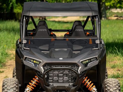 SuperATV Scratch Resistant Half Windshield for 2024+ Polaris RZR XP 1000, 2024+ XP 4 1000, XR Optic Hard Coating, 1/4" Polycarbonate 250x Stronger than Glass, USA Made, Tinted in Kuwait