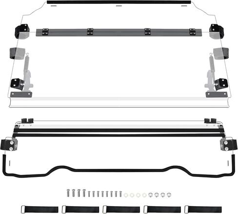 Flip Up Windshield for 2014-2018 Polaris RZR XP 1000/XP Turbo/ RZR 900/ S 900/ S 1000 Accessories, Clear 1/5'' Hard-coated Scratch Resistant PC Split Foldable Windshield, Closed/Vented/Open in Kuwait