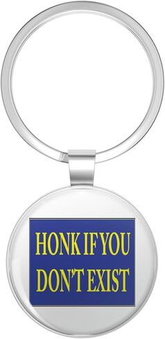Funny Bumper Sticker HONK IF YOU DON'T EXIST Stainless Steel Keychain with Ring Double Sided in Kuwait