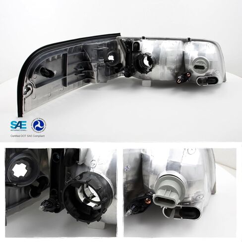 AKKON - For Ford Crown Victoria Black Headlights Repalcement Pair + Dark Red 2 Bulb Socket Tail Lights Combo Set in Kuwait