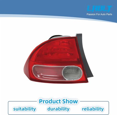 LABLT Tail Light Cover Replacement for 2006 2007 2008 CIVIC Sedan Left Side Tail Stop Lamp Replacement for 33551SNAA02 HO2800166 in Kuwait