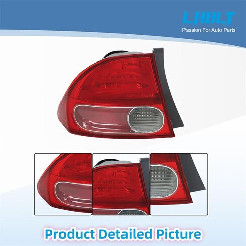 LABLT Tail Light Cover Replacement for 2006 2007 2008 CIVIC Sedan Left Side Tail Stop Lamp Replacement for 33551SNAA02 HO2800166 in Kuwait