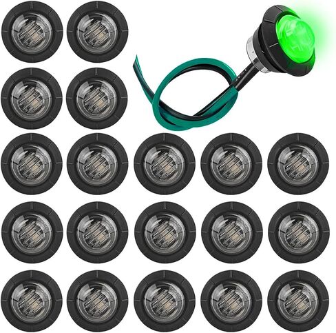 20PCS Trailer 3/4" Mini Round LED Side Marker Light, Truck Clearance Bullet Marker Indicator Lamp, Front Rear Top Clearance Turn Signal Grill Light, Universal for Trailer Van Pickup RV (Red) in Kuwait