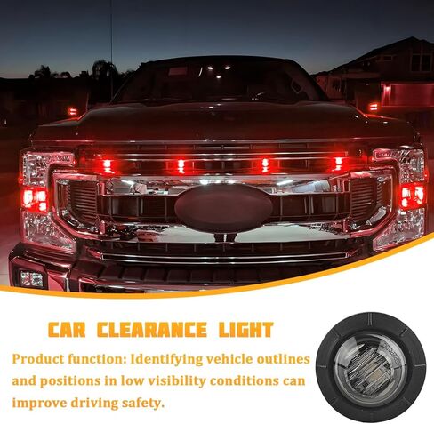 20PCS Trailer 3/4" Mini Round LED Side Marker Light, Truck Clearance Bullet Marker Indicator Lamp, Front Rear Top Clearance Turn Signal Grill Light, Universal for Trailer Van Pickup RV (Red) in Kuwait