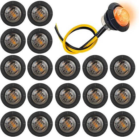 20PCS Trailer 3/4" Mini Round LED Side Marker Light, Truck Clearance Bullet Marker Indicator Lamp, Front Rear Top Clearance Turn Signal Grill Light, Universal for Trailer Van Pickup RV (Red) in Kuwait