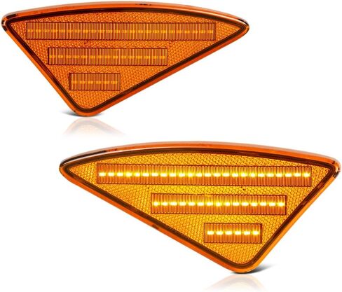 VIPMOTOZ Front Full LED Front Side Marker Lights Compatible With 2008-2017 Kenworth T660 T170 T270 T370 Chrome Housing Amber Lens Direct Replacement Left Driver & Right Passenger Side Pair Set in Kuwait