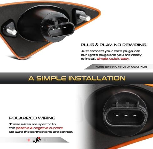 VIPMOTOZ Front Full LED Front Side Marker Lights Compatible With 2008-2017 Kenworth T660 T170 T270 T370 Chrome Housing Amber Lens Direct Replacement Left Driver & Right Passenger Side Pair Set in Kuwait