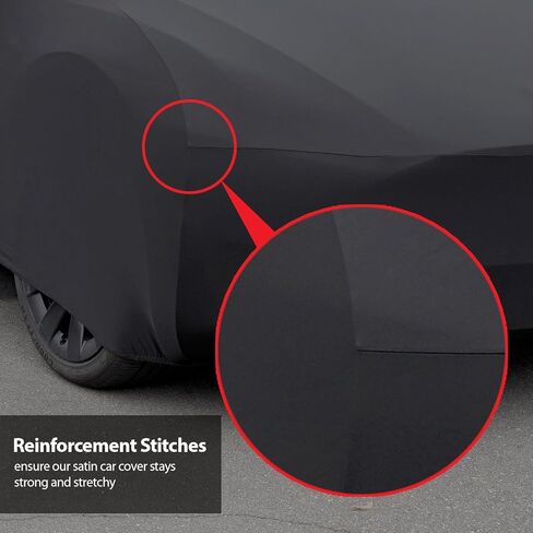 DaShield SoftTec Indoor Satin Car Cover for Plymouth GTX 1969 1970 Hardtop Semi Custom Fit Elastic Stretchy Flexible High-end Luxury Dust Protection-Black in Kuwait