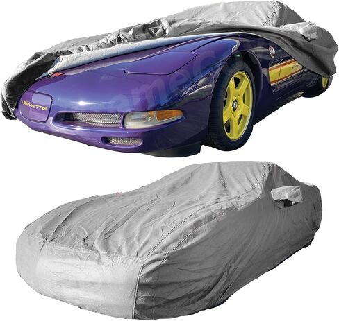 Custom FIT Car Cover fits Chevy Corvette C5 1997 1998 1999 2000 2001 2002 2003 2004 XTREMECOVERPRO Platinum Series Grey with Cable and Lock kit in Kuwait