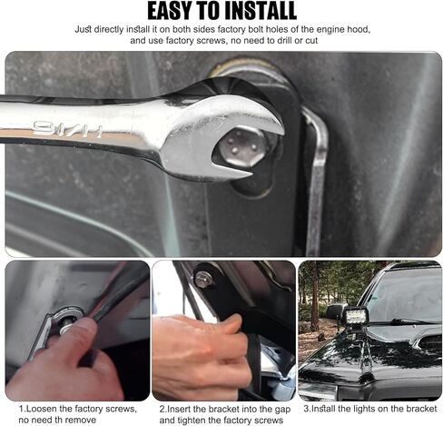 BESTZHEYU 2 PCS 4 Inch LED Pods and Ditch Light Brackets Hood Hinges Mount Bracket Kit for 2005-2015 Tacoma in Saudi Arabia