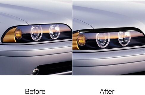 for BMW E39 1995–2003 Glossy Black Headlight Eyelid Trim – Plastic, Peel and Stick, 2 Piece Set in Saudi Arabia
