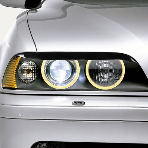for BMW E39 1995–2003 Glossy Black Headlight Eyelid Trim – Plastic, Peel and Stick, 2 Piece Set in Saudi Arabia
