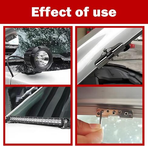 Pack-2 Car Hood LED Light Base Mounting Bracket, Wide-Angle Adjustable Grille Non-Destructive Fixing Stand, Stable Shock-Absorbing Safety Lighting Accessory, Universal for Most Cars (Black) in Saudi Arabia