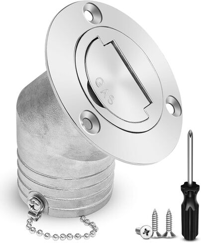 Boat Marine Deck Fill Filler Replacement Part Keyless Cap with Chain 316 Stainless Steel Mirror Polished Gas Fuel Tank Hardware for 2"(50mm) Tube in Saudi Arabia