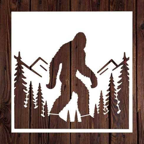 Bigfoot Stencil for Painting – Sasquatch Silhouette Stencil for DIY Crafts, Wall Art, Wood, Fabric, and Wildlife Decor in Kuwait