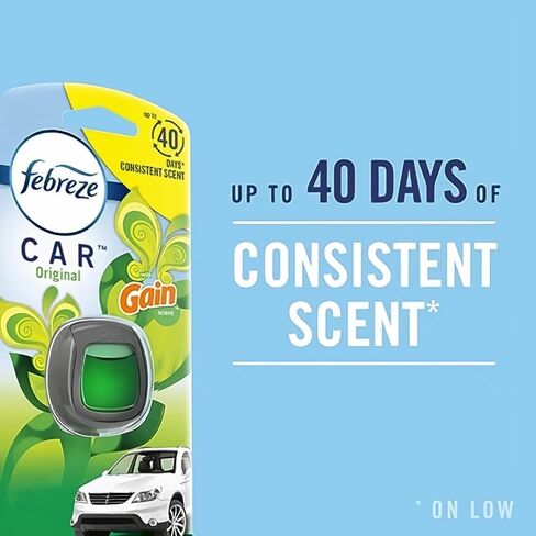 Febreze Car Air Fresheners, Linen & Sky, Odor Fighter for Strong Odors Car Vent Clips (2 Count) in Kuwait