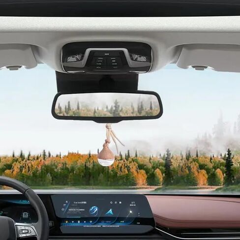 3 Pcs Hanging Car Air Freshener Diffuser Bottles – 6ml Refillable Essential Oil Aromatherapy Perfume Pendant, Clear Empty Glass with Wooden Cap & String for Vehicle Decoration, Closet Fragrance in Saudi Arabia