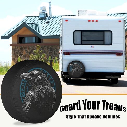Spare Tire Covers for RV Trailer Raven Weatherproof Dustproof Universal for SUV, Camp, and Towable Vehicles 12" 13" 14" 15" 16" 17 Inch in Saudi Arabia