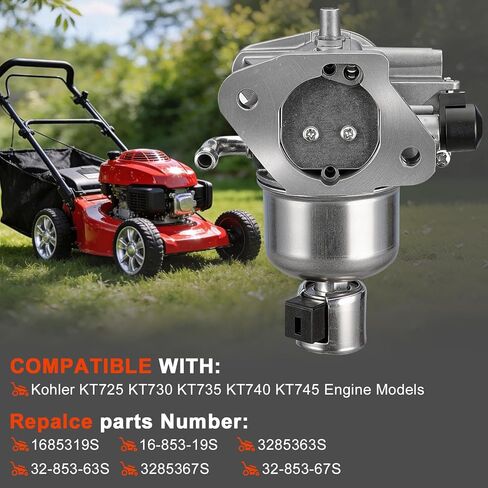 طقم مكربن ​​KT735 KT740 لسلسلة Kohler 7000 KT725 KT730 KT745 محرك 22HP 23HP 24HP 25HP 26HP، طقم فلتر زيت فلتر الهواء، استبدال 3285367S، 1685319-S، 3285363S، 853-50-S in Kuwait