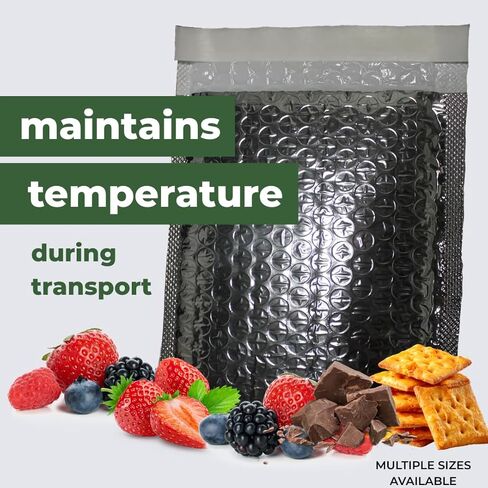 50-Pack IIP Texas Insulated Bubble Mailers, Thermal Radiant Barrier, Waterproof Self-Seal Shipping Bags, Metallic Silver, Multiple Sizes (11" x 15" / 50 Count) in Saudi Arabia