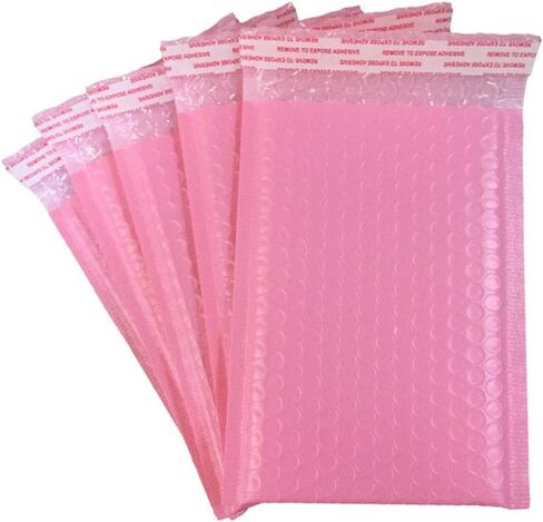 YYaaloa 25 Pack 6x8 Inches Outside Size Small Pink Poly Bubble Lined Mailers Padded Shipping Envelopes Self Seal Mailer Waterproof, Shockproof and Dustproof (Pink 6x8 Inches-25pcs) in Kuwait
