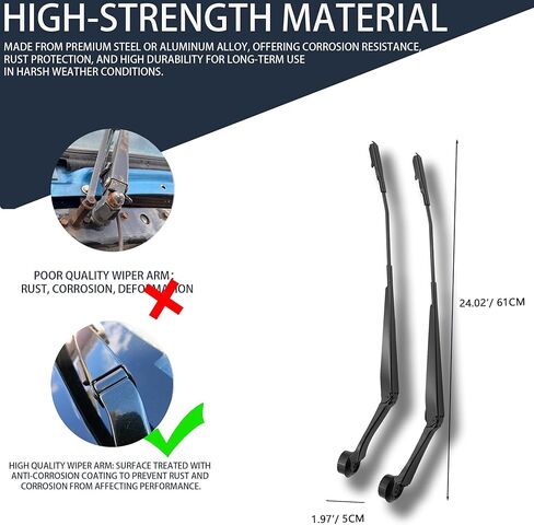 42773 42774 1 Pair Front Windshield Wiper Arm Kit Noiseless Rust Protection Fits Compatible with Ford 2013-2020 Fusion Replaces OE DS7Z17526A DS7Z17527A in Saudi Arabia