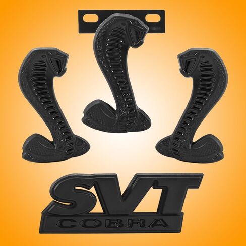 Two-Tone Black Trunk/Grille/Fender Emblems 4 pc Set Made for Mustang Cobra SVT 1994-2004 in Kuwait