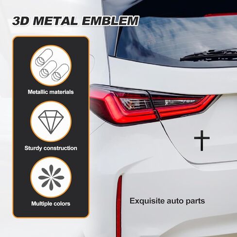 2 Pieces 3D Metal Jesus Cross Car Emblem Alloy Decal Sticker for Auto Body Fender Tail Universal High Gloss Replacement for All Cars Trucks SUVs Scratch Resistant Christian Badge (Black) in Saudi Arabia