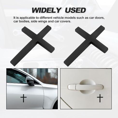 2 Pieces 3D Metal Jesus Cross Car Emblem Alloy Decal Sticker for Auto Body Fender Tail Universal High Gloss Replacement for All Cars Trucks SUVs Scratch Resistant Christian Badge (Black) in Saudi Arabia