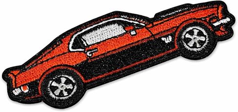 Vintage Red Sport Car Iron On Patch – Classic Vehicle Applique for Jackets, Bags, Hats, Jeans and Crafts in Kuwait