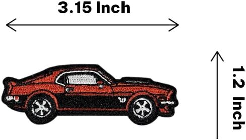 Vintage Red Sport Car Iron On Patch – Classic Vehicle Applique for Jackets, Bags, Hats, Jeans and Crafts in Kuwait